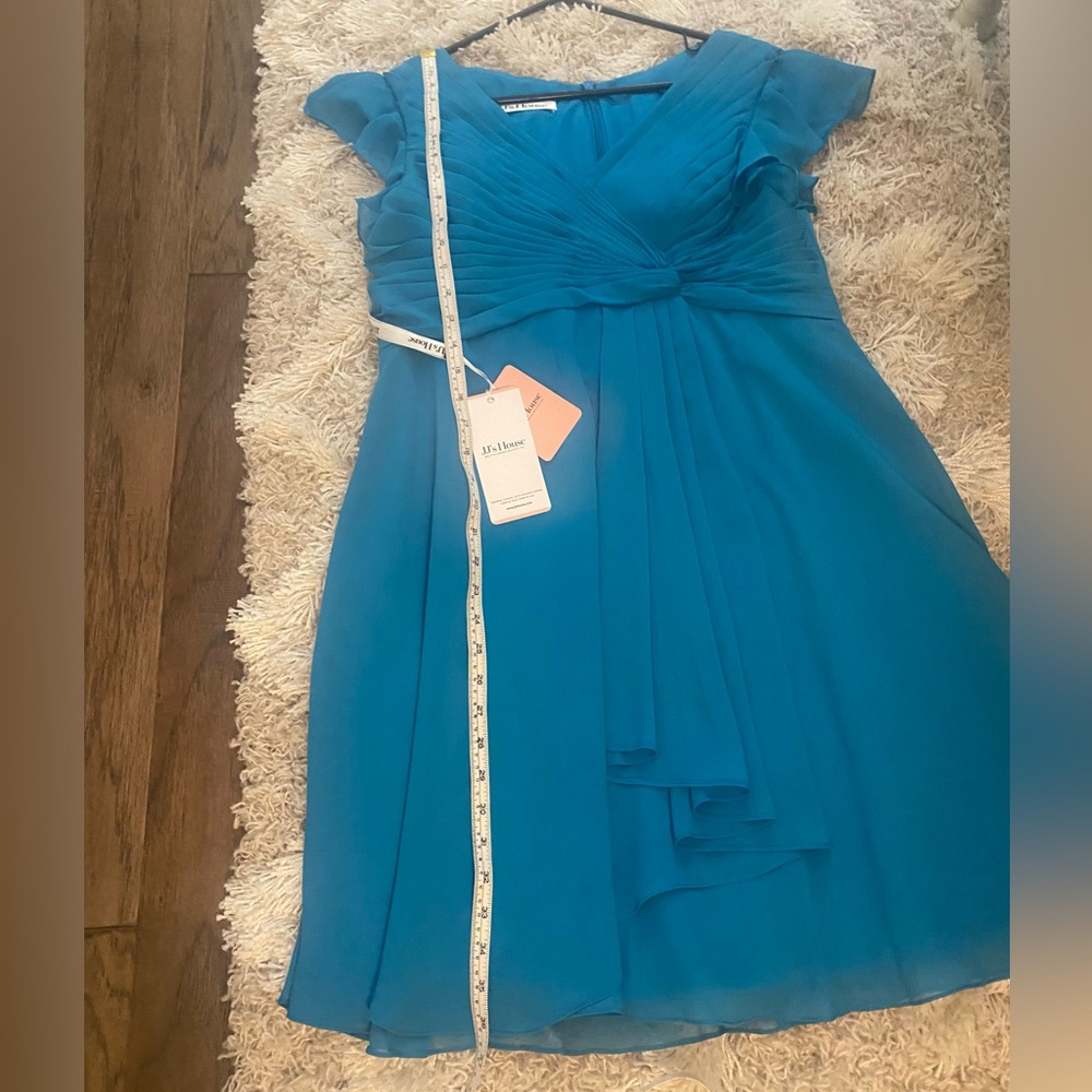 NWT JJ’s House Teal, Flutter Sleeve Dress size 10 - Picture 5 of 8